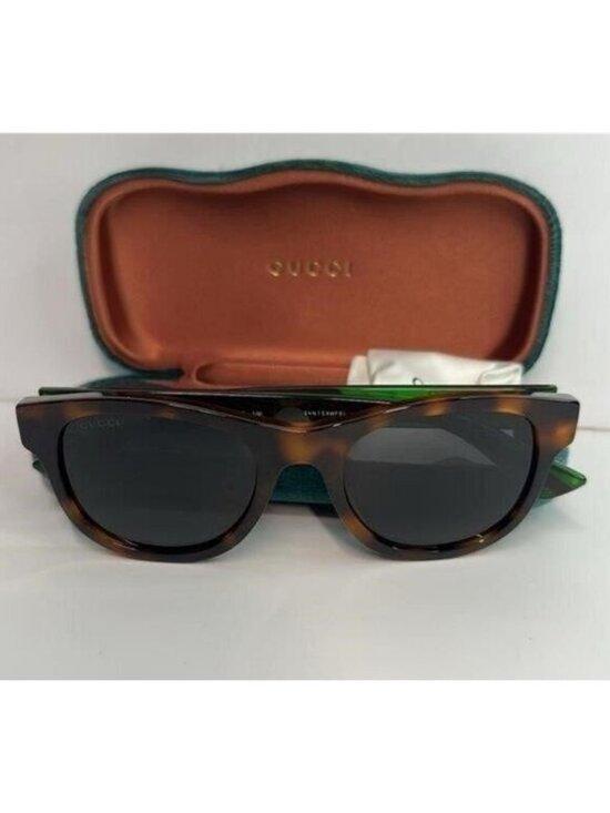 Gucci Tortoiseshell Sunglasses with Red and Green Stripes